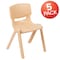 Flash Furniture Natural Plastic Stackable School Chair with 13.25" Seat Height, PK5 5-YU-YCX-004-NAT-GG - alternate 10